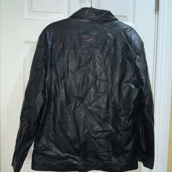 Wilson Leather zip front black jacket Sz M zip out Thinsulate lining unisex - Picture 6 of 12